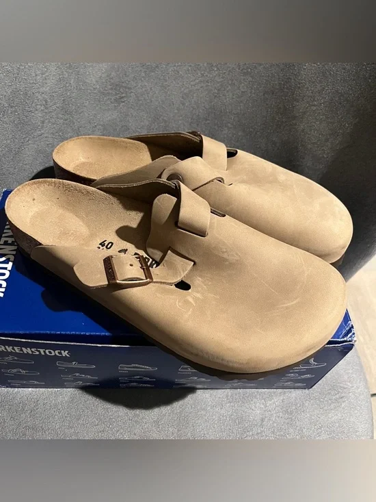 Birkenstock Women’s Boston Clogs Oiled Leather Tabacco Brown Size 9 US - Picture 3 of 15